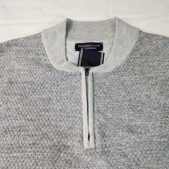 Roundtree & Yorke Men's Vest 1/4 Quarter Zip Gray Sweater Tall size XLT (11) - Picture 4 of 8